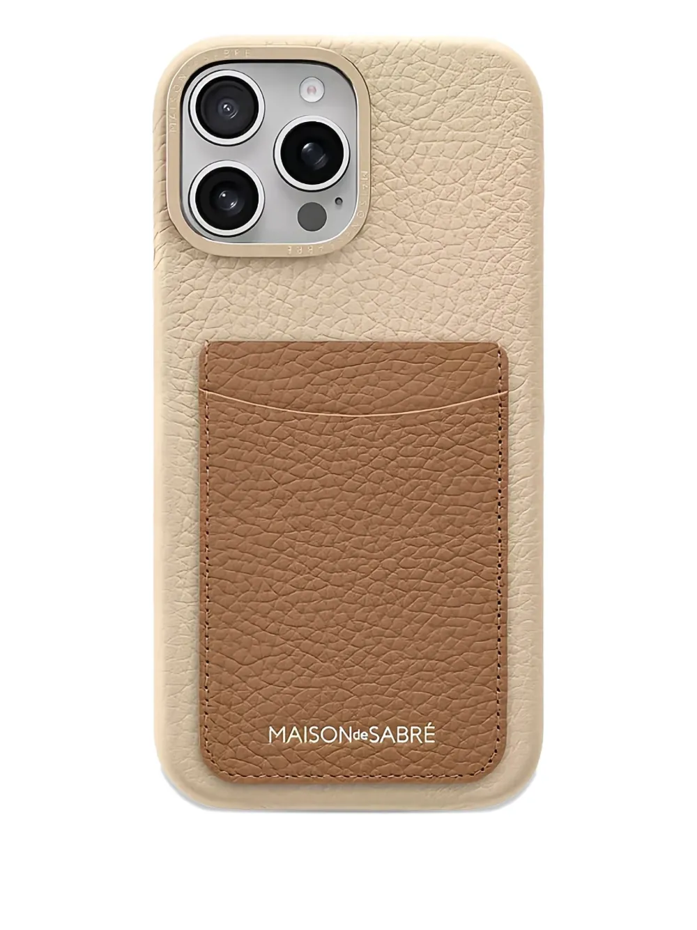 Maison De Sabre Card Leather Phone Case In Neutral