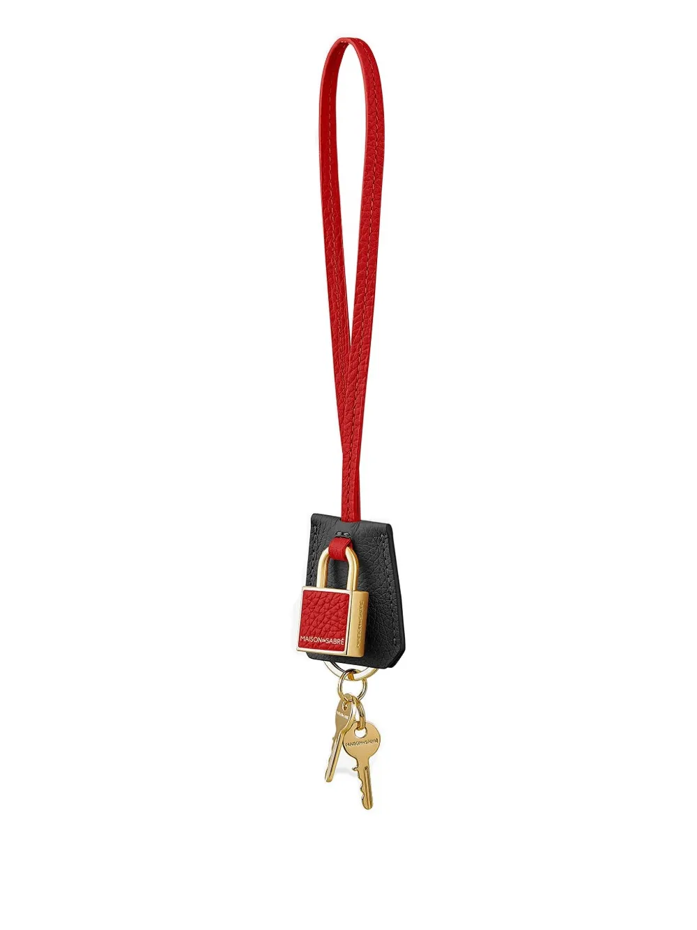 Maison De Sabre Padloc Leather Charm In Red