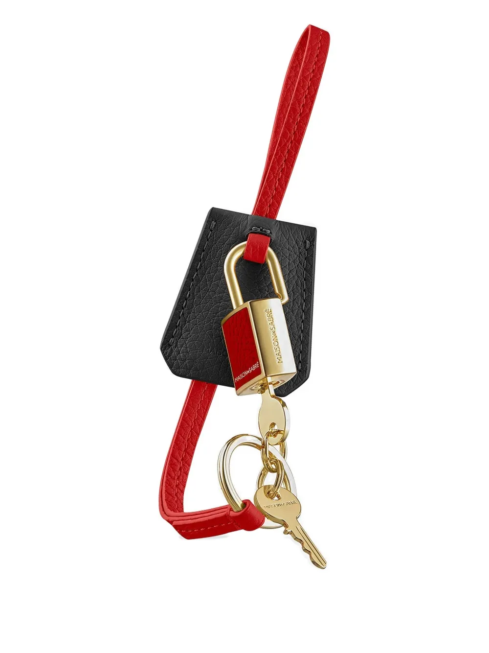 Maison De Sabre Padloc Leather Charm In Red