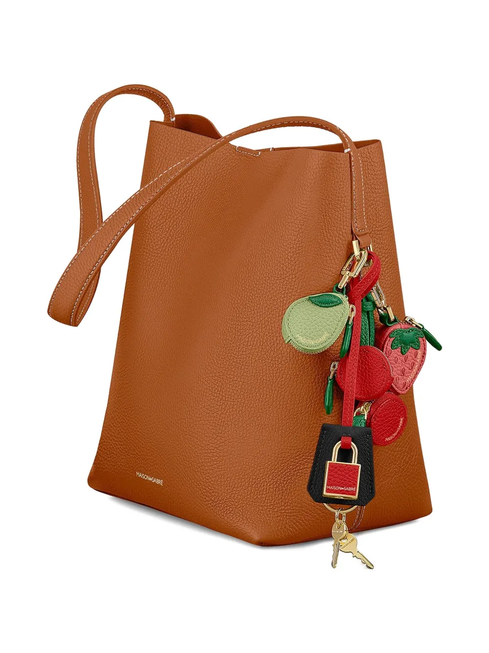 Maison De Sabre Padloc Leather Charm In Red