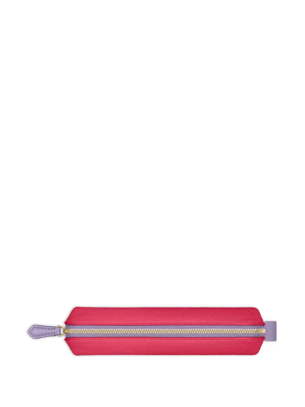 Maison De Sabre Rolled Zip Leather Pencil Case In Pink