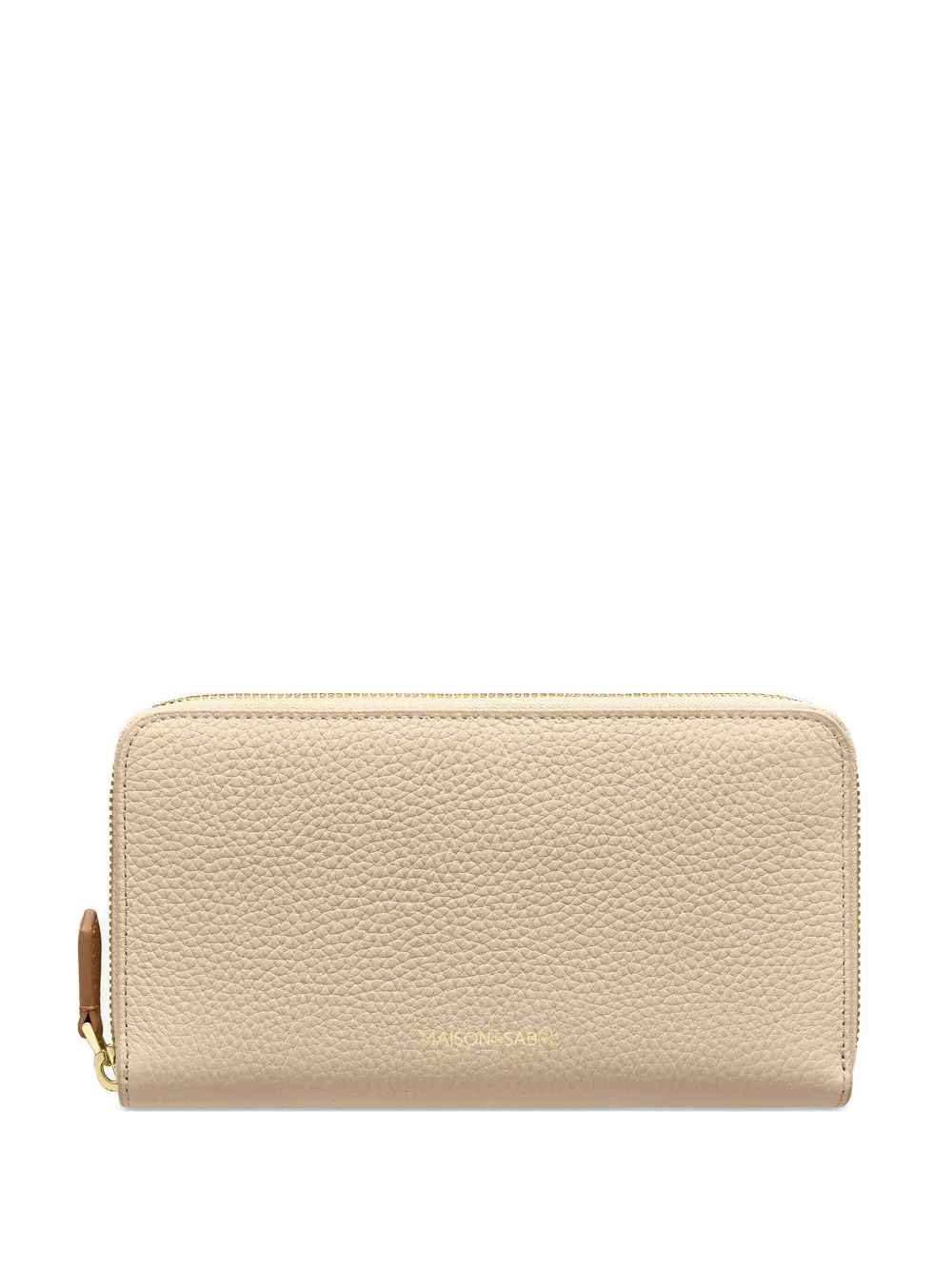 Maison De Sabre Zip Leather Wallet In Neutral