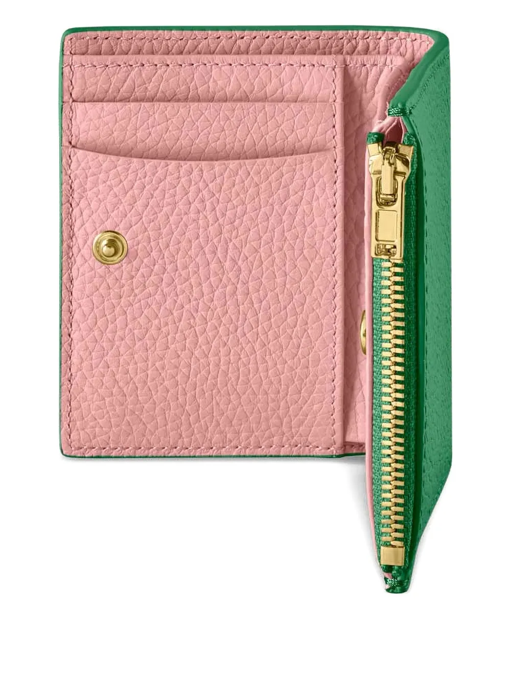 Maison De Sabre Zipped Bifold Leather Wallet In Green