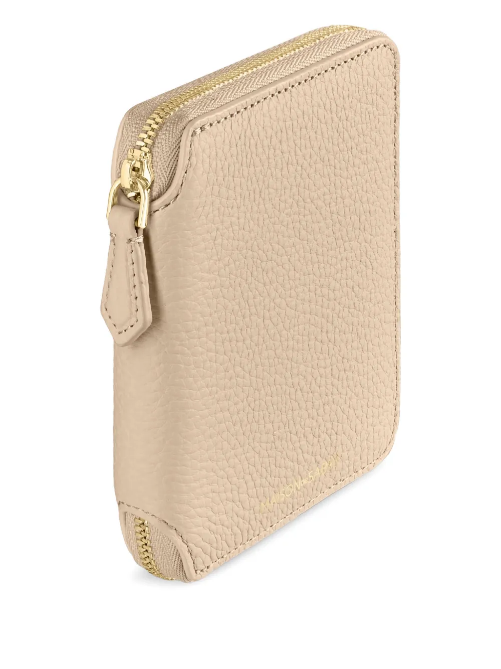 Maison De Sabre Zip Pebbled Leather Wallet In Neutral