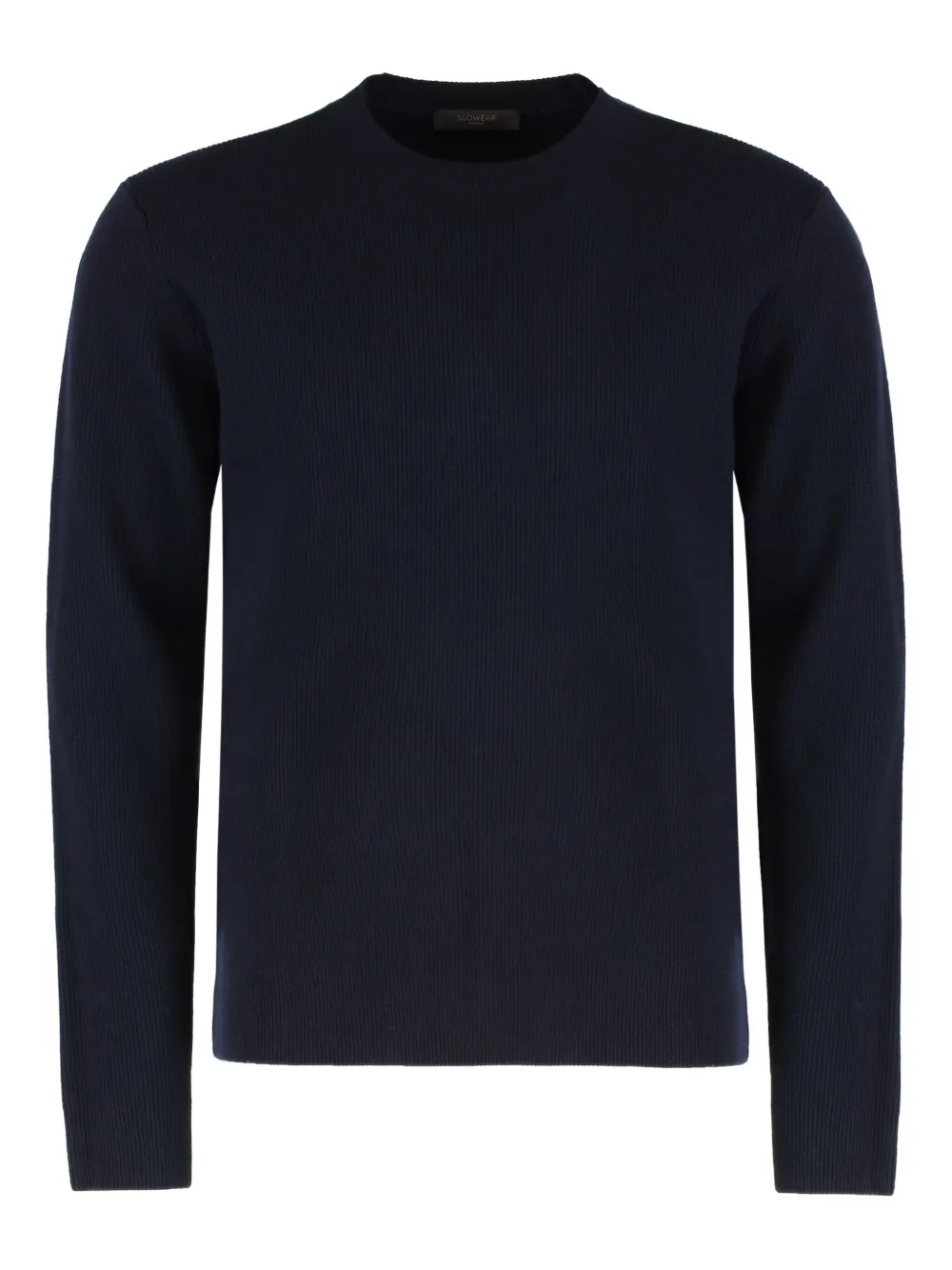 Slowear Sweater With Round Neck In Wool In Blue