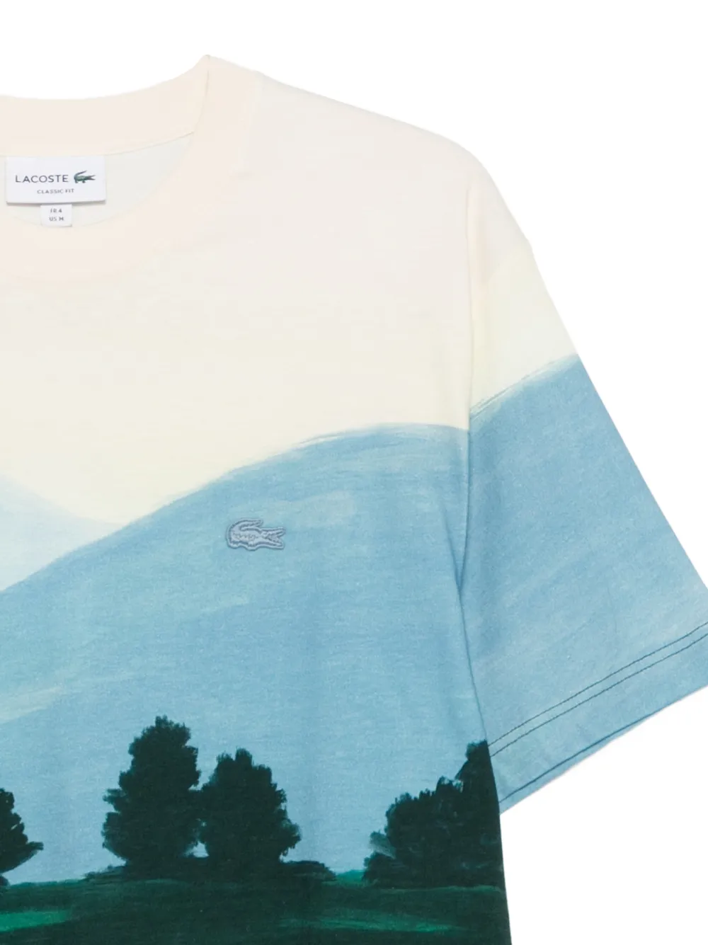 Lacoste T-shirt met grafische landschapsprint Groen
