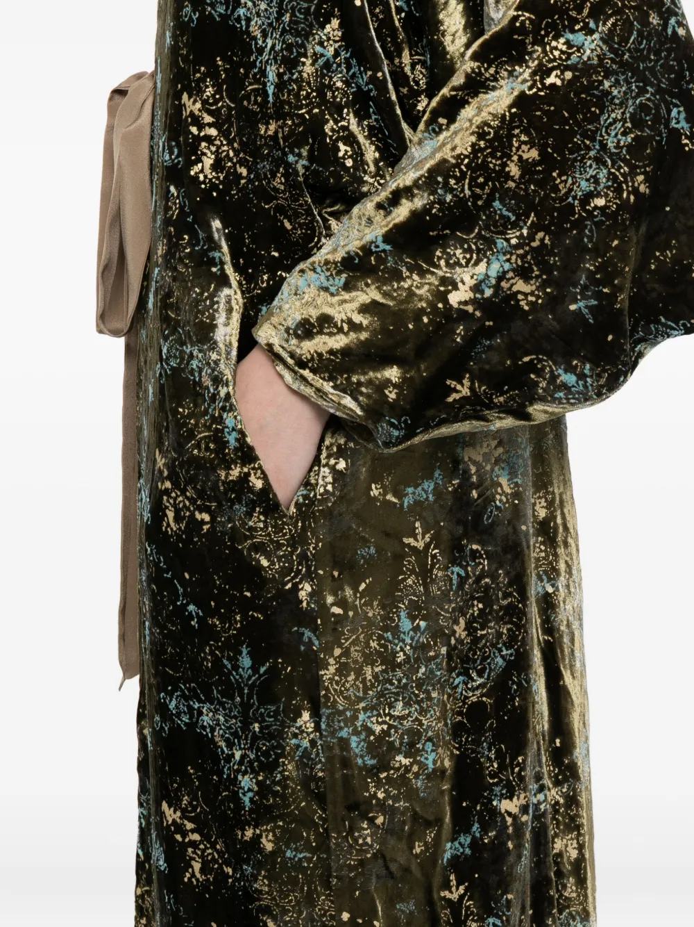 花卉印花中长连衣裙