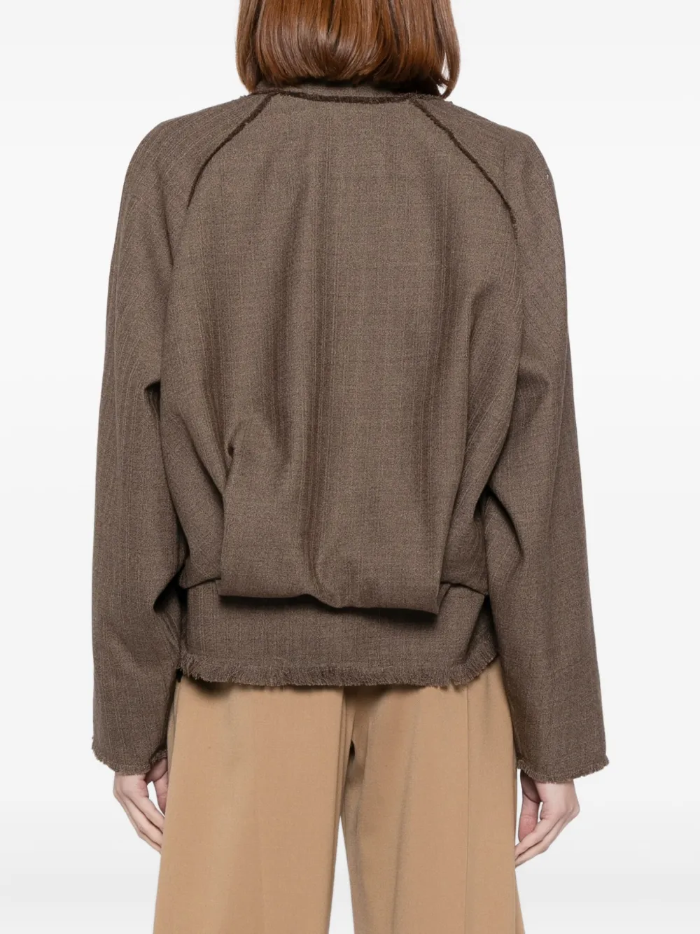 Yangkehan Drapierte Jacke In Brown