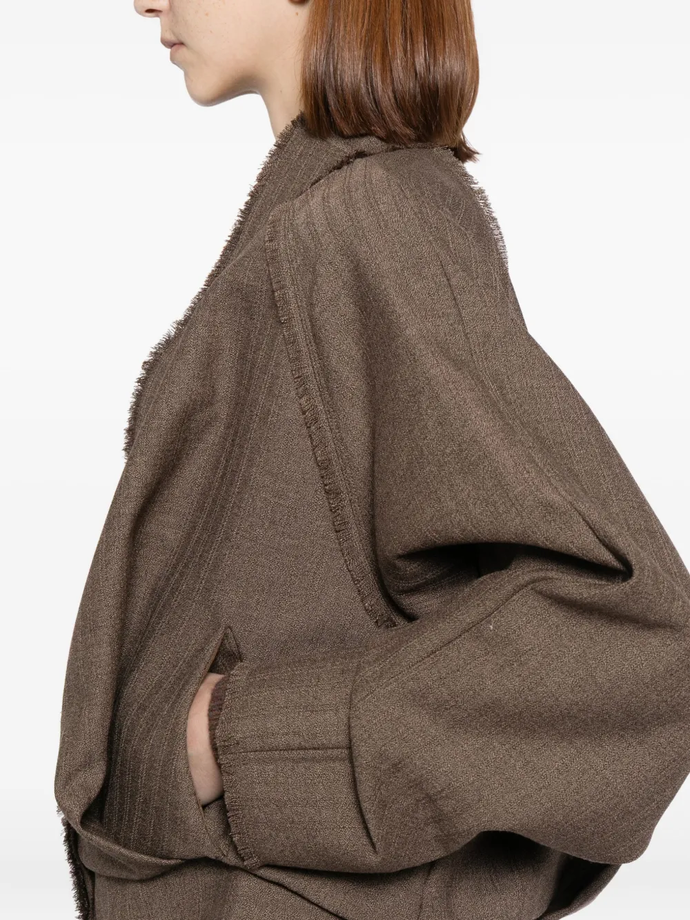 Yangkehan Drapierte Jacke In Brown