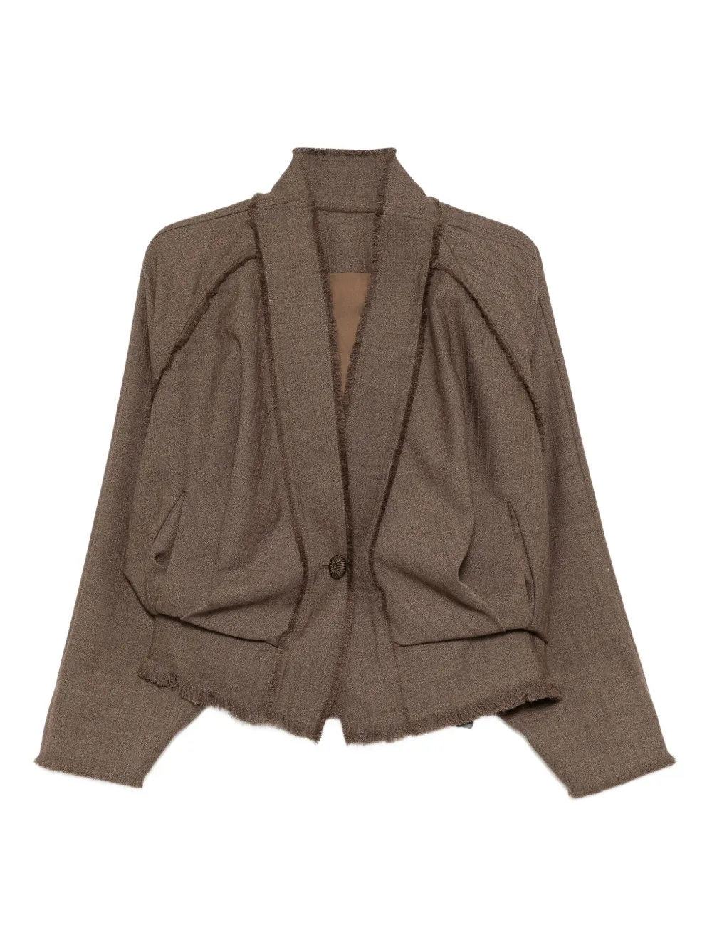 YANGKEHAN draped jacket | Brown | Image 1
