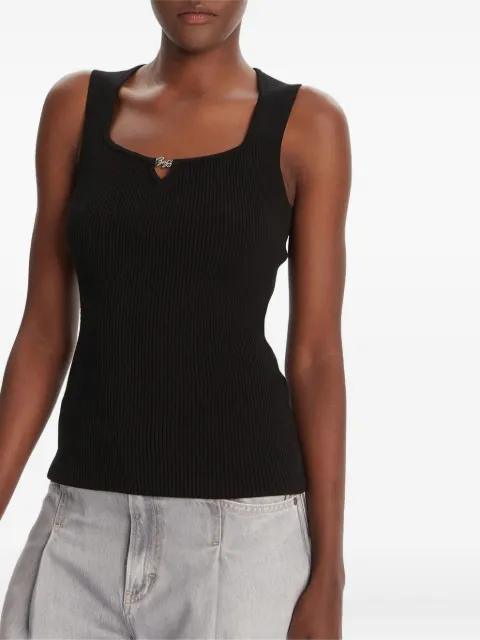 BOSS ribbed appliqué top