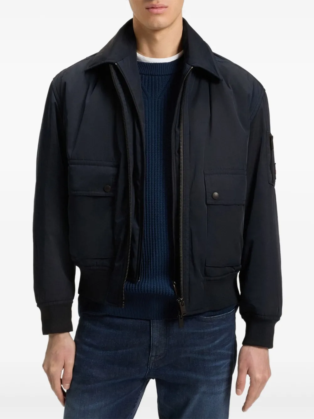 BOSS veste bomber à fermeture zippée | bleu | Image 1