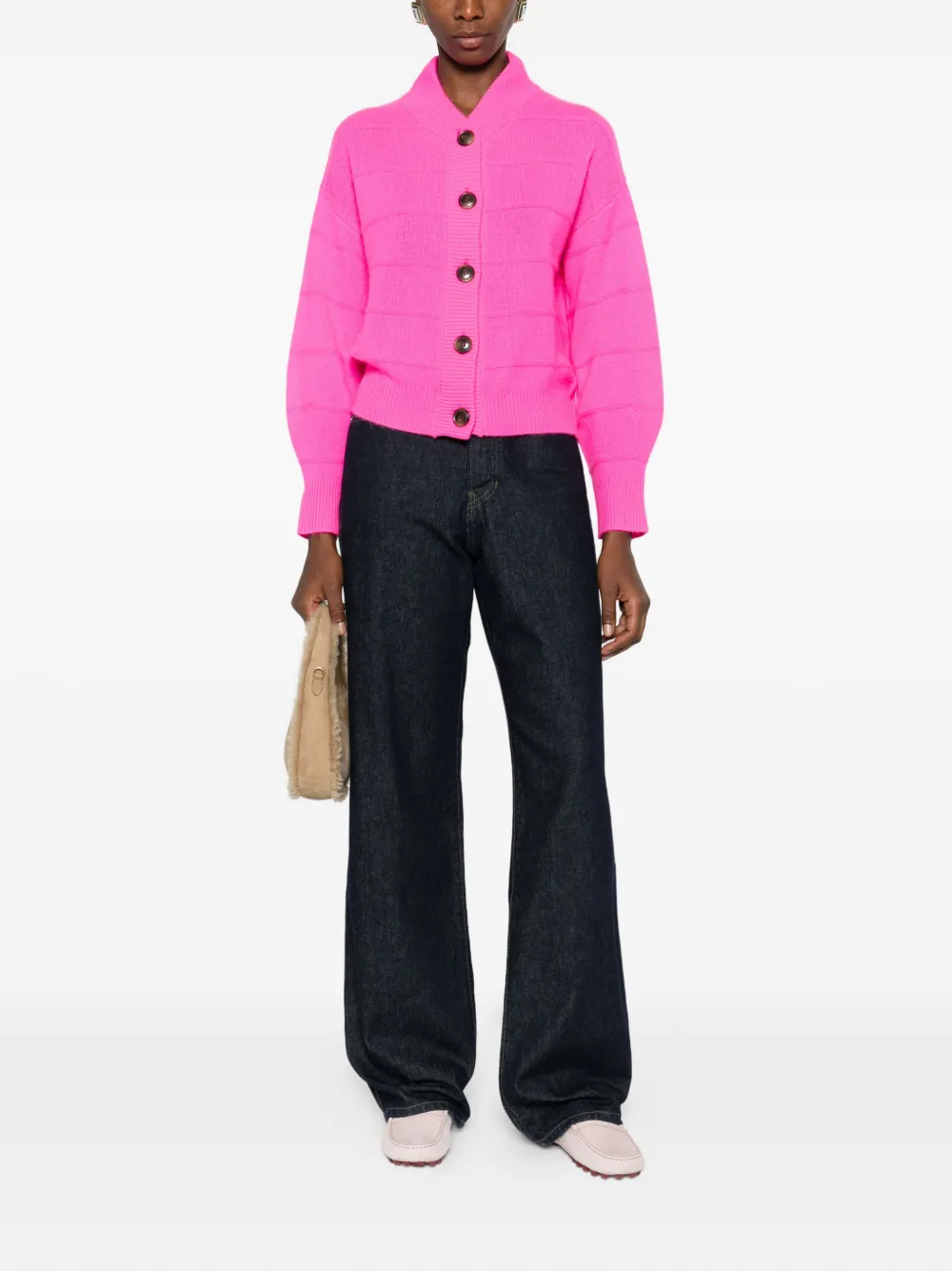 Absolut Cashmere Margherita Buttoned Cardigan In Pink