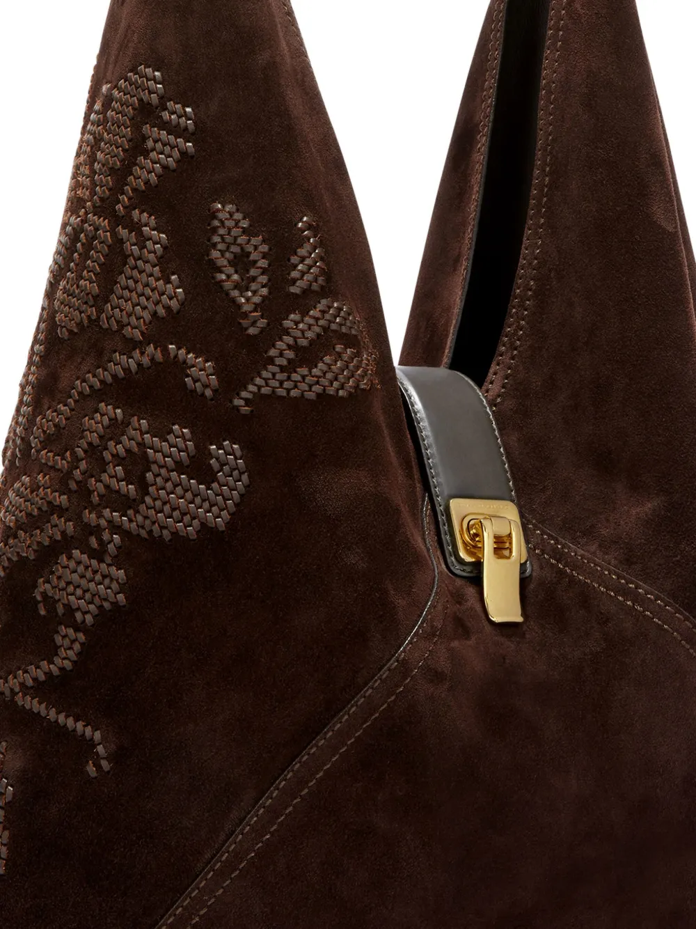 Ermanno Scervino Dudu grote schoudertas met borduurwerk Bruin