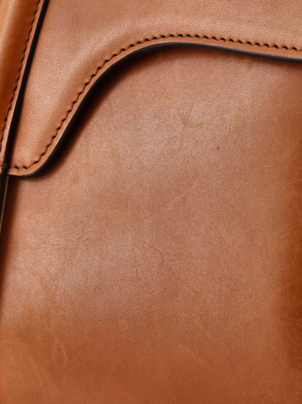 Pre-owned Celine Top Handle Smooth Leather 16 Satchel In Brown