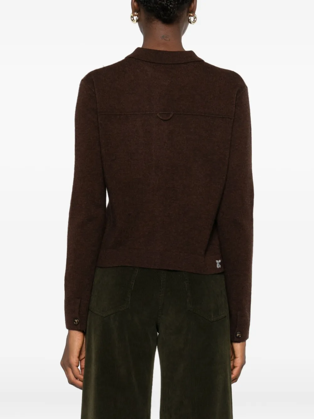 Absolut Cashmere Agnese Pocket Buttoned Cardigan In Brown