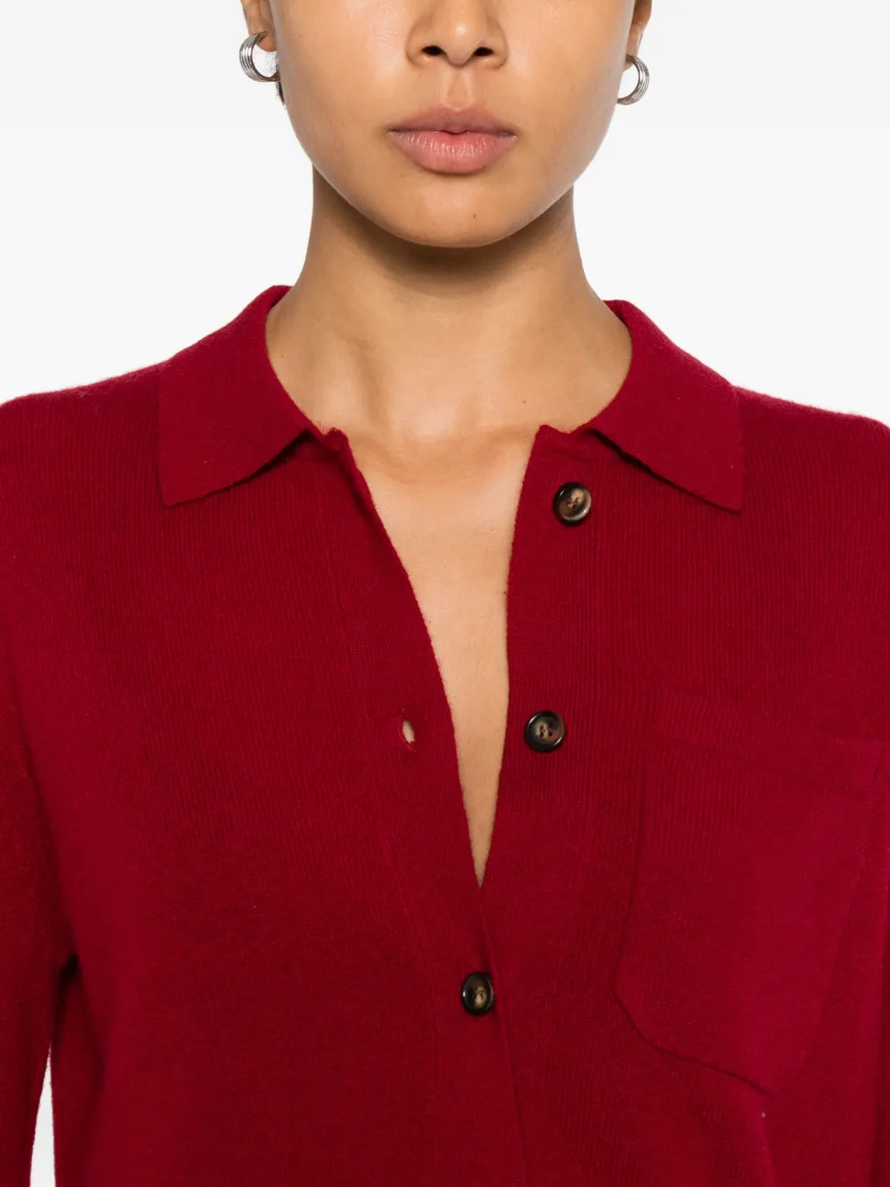 Absolut Cashmere Agnese Pocket Buttoned Cardigan In Red