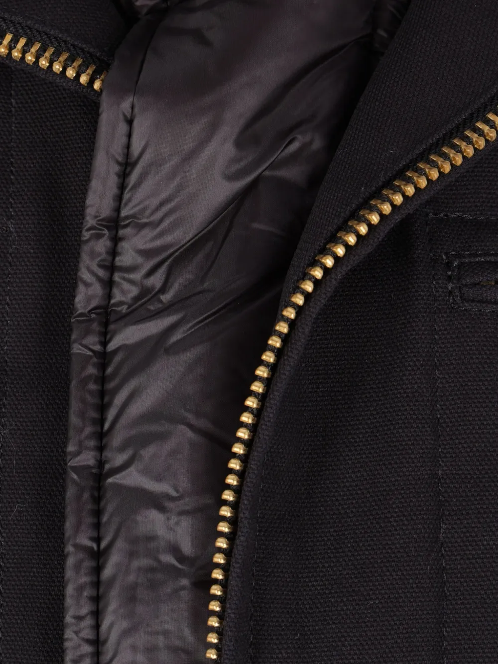 Sacai X Carhartt Wip Corduroy-collar Logo-patch Jacket In Black