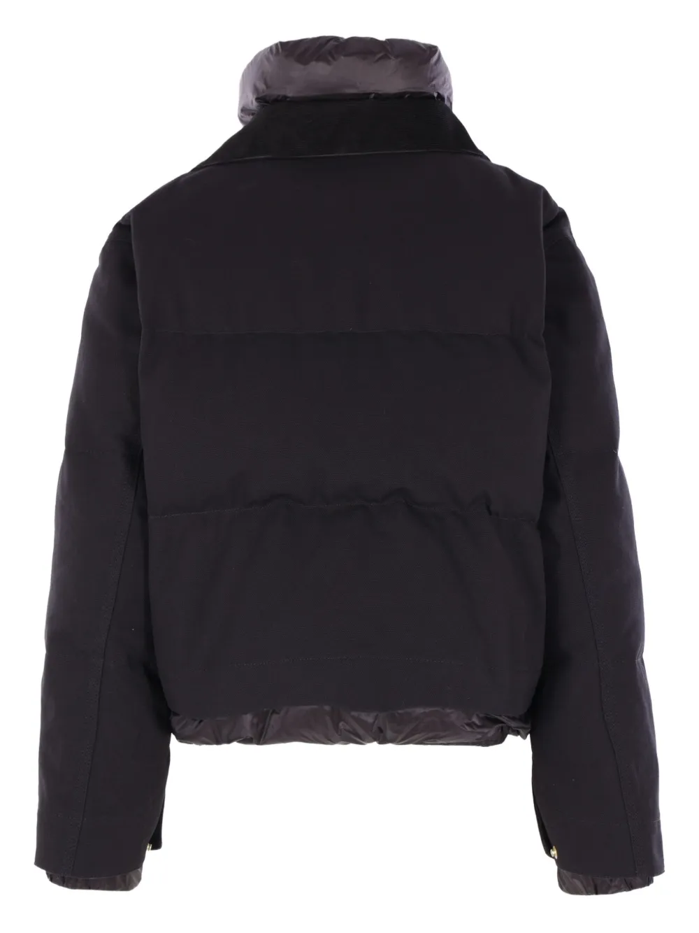 Sacai X Carhartt Wip Corduroy-collar Logo-patch Jacket In Black