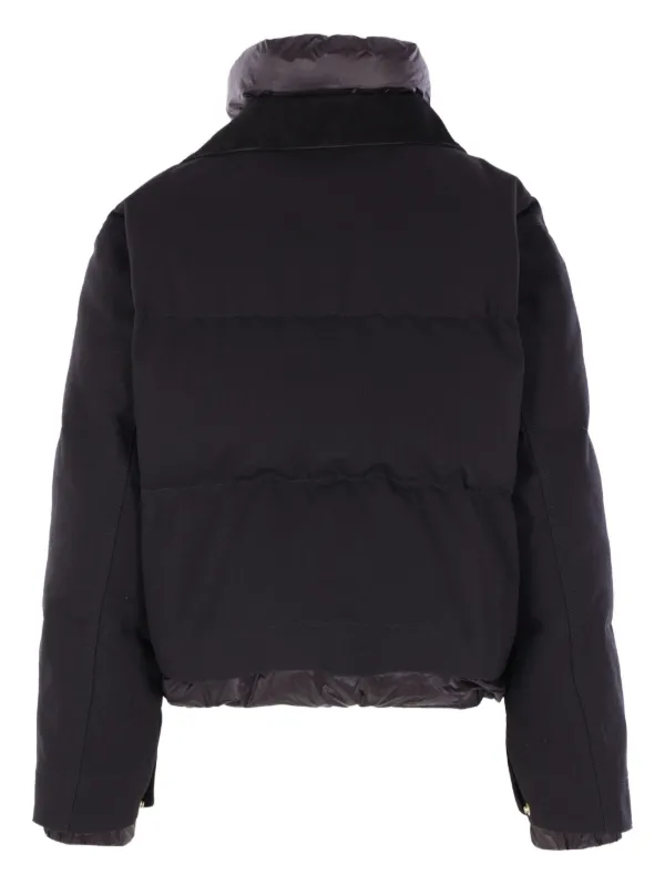Sacai x Carhartt WIP corduroy-collar logo-patch Jacket | Black