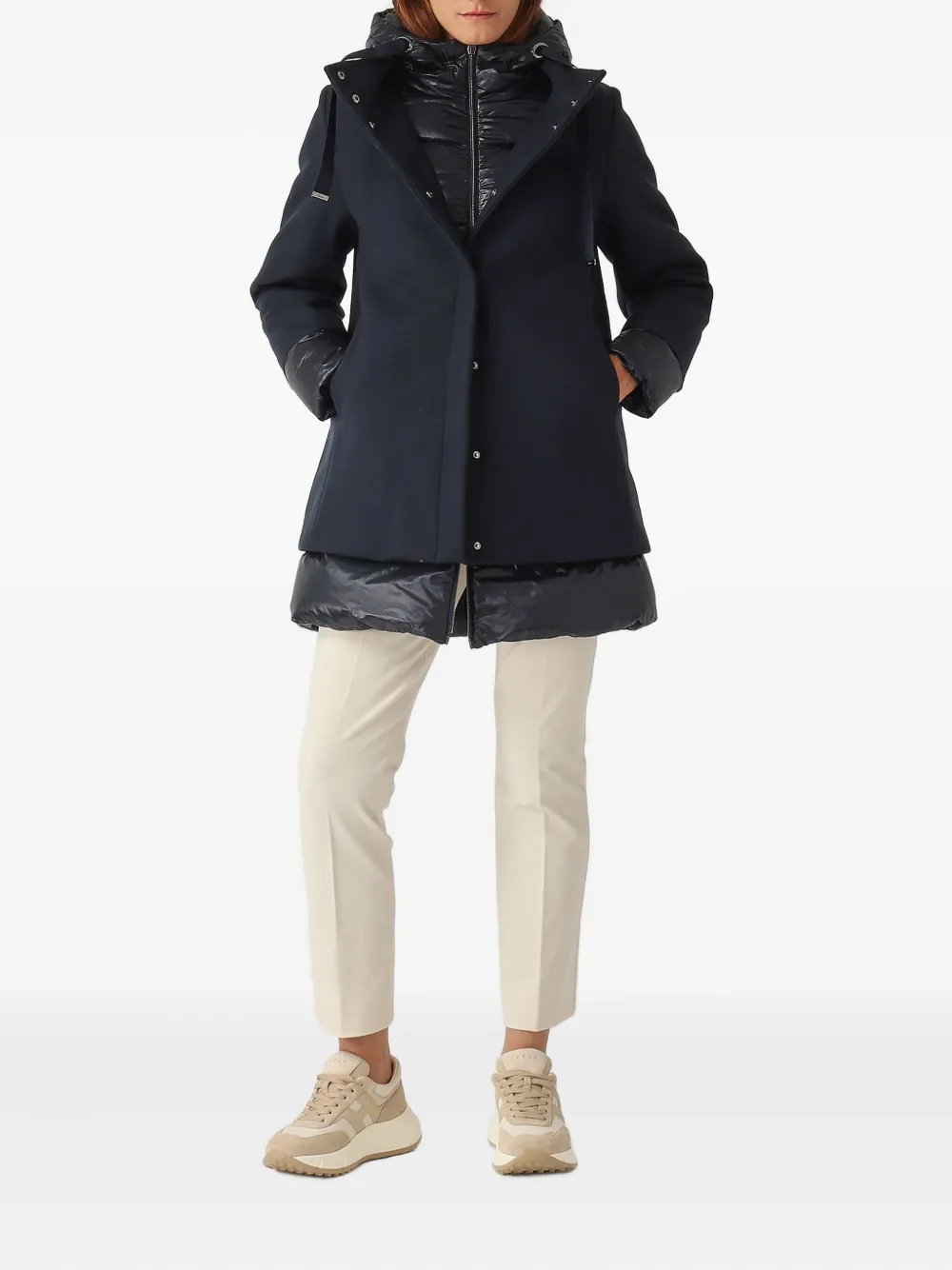 Herno Gewatteerde jas met capuchon Blauw