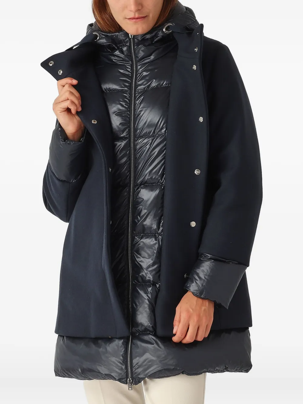 Herno Gewatteerde jas met capuchon Blauw