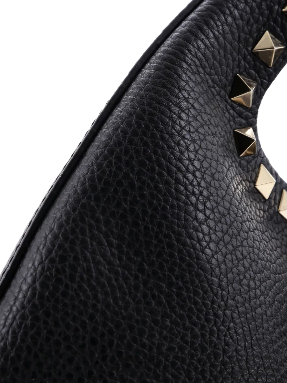 Pre-owned Valentino Garavani Rockstud Flip Lock Leather Small Bag In Black