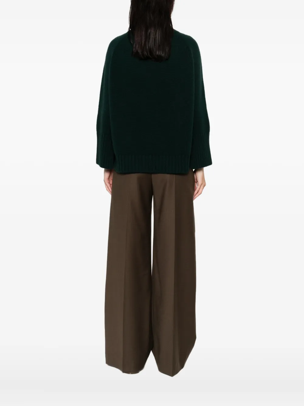 Beyou Button Roll-neck Knitwear In Green