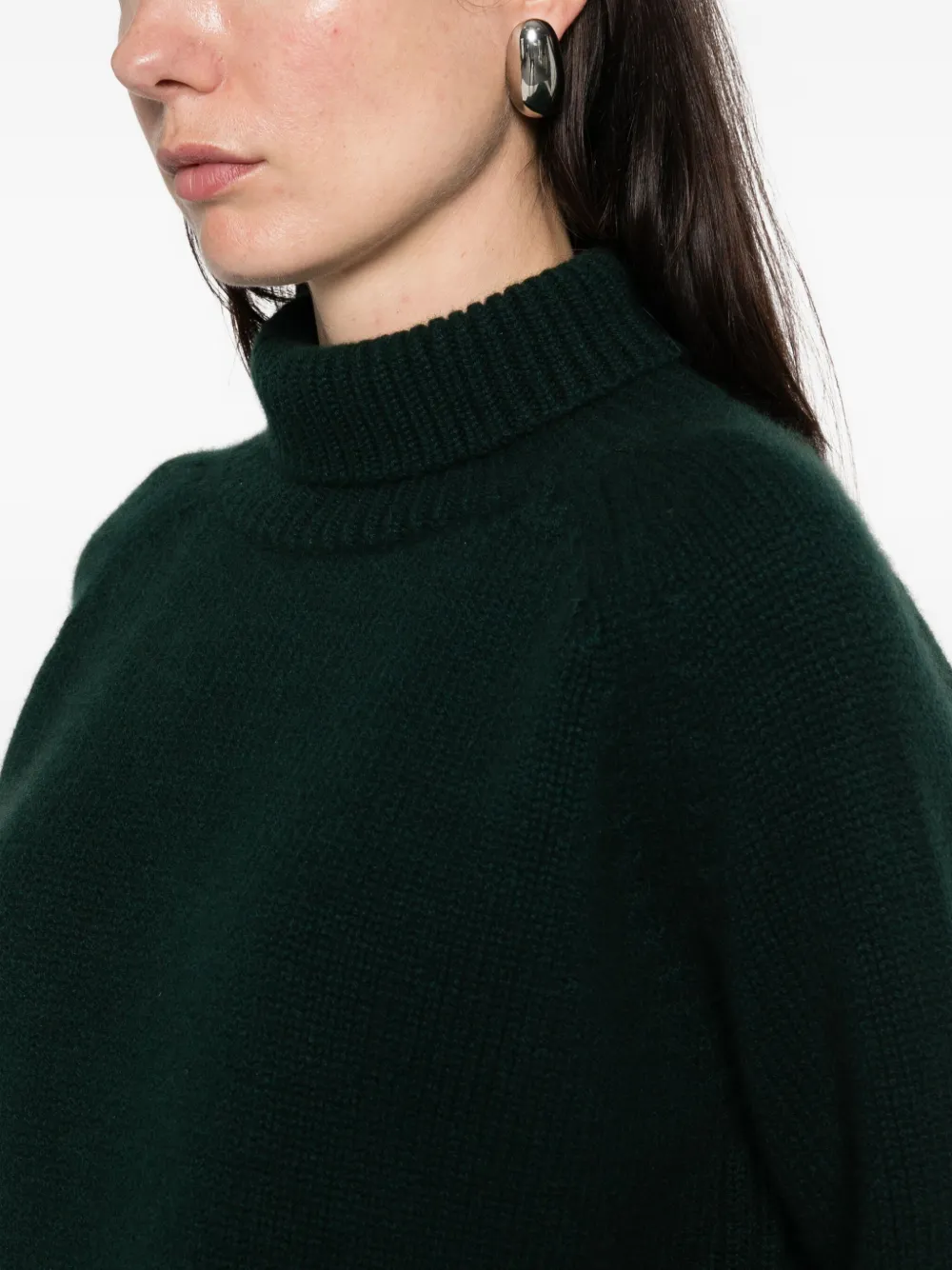 Beyou Button Roll-neck Knitwear In Green