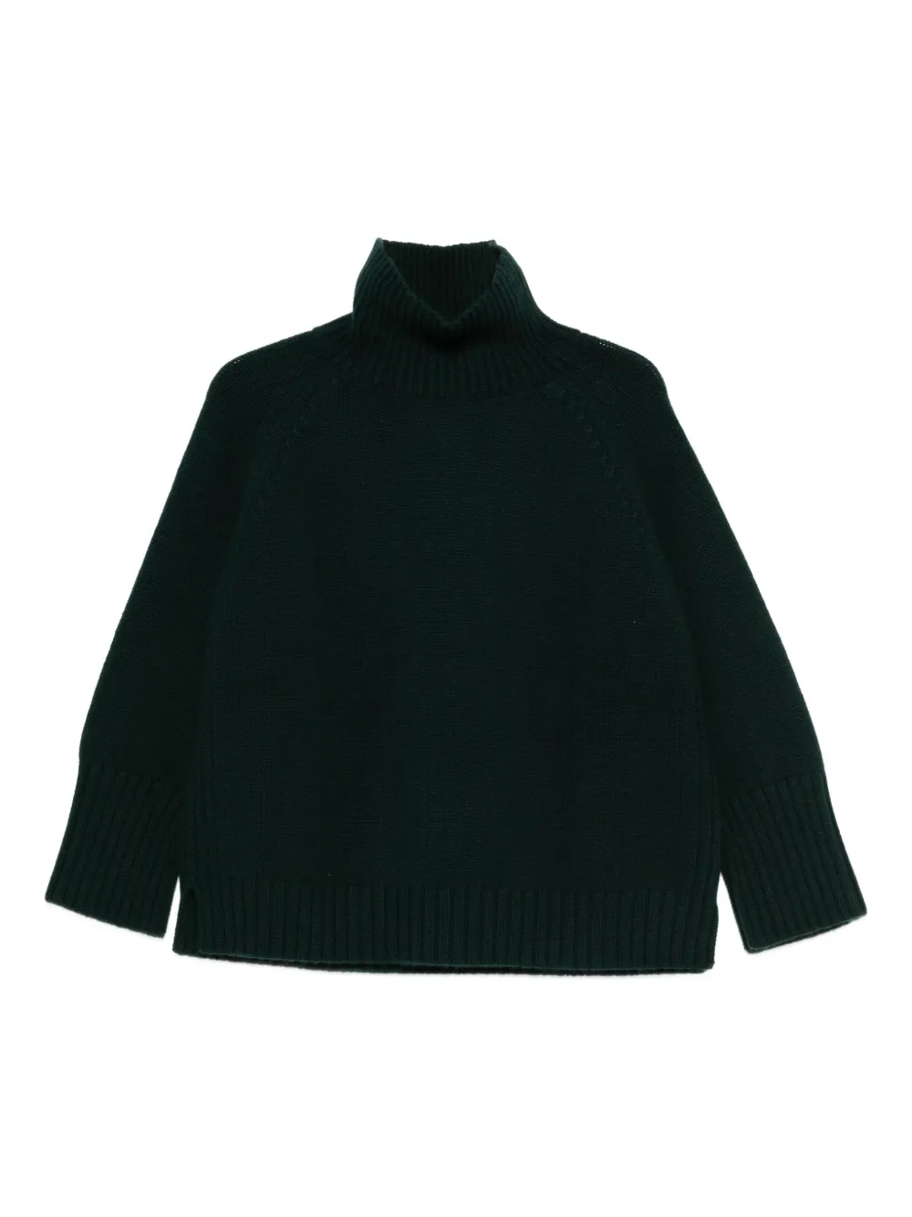 Beyou Button Roll-neck Knitwear In Green