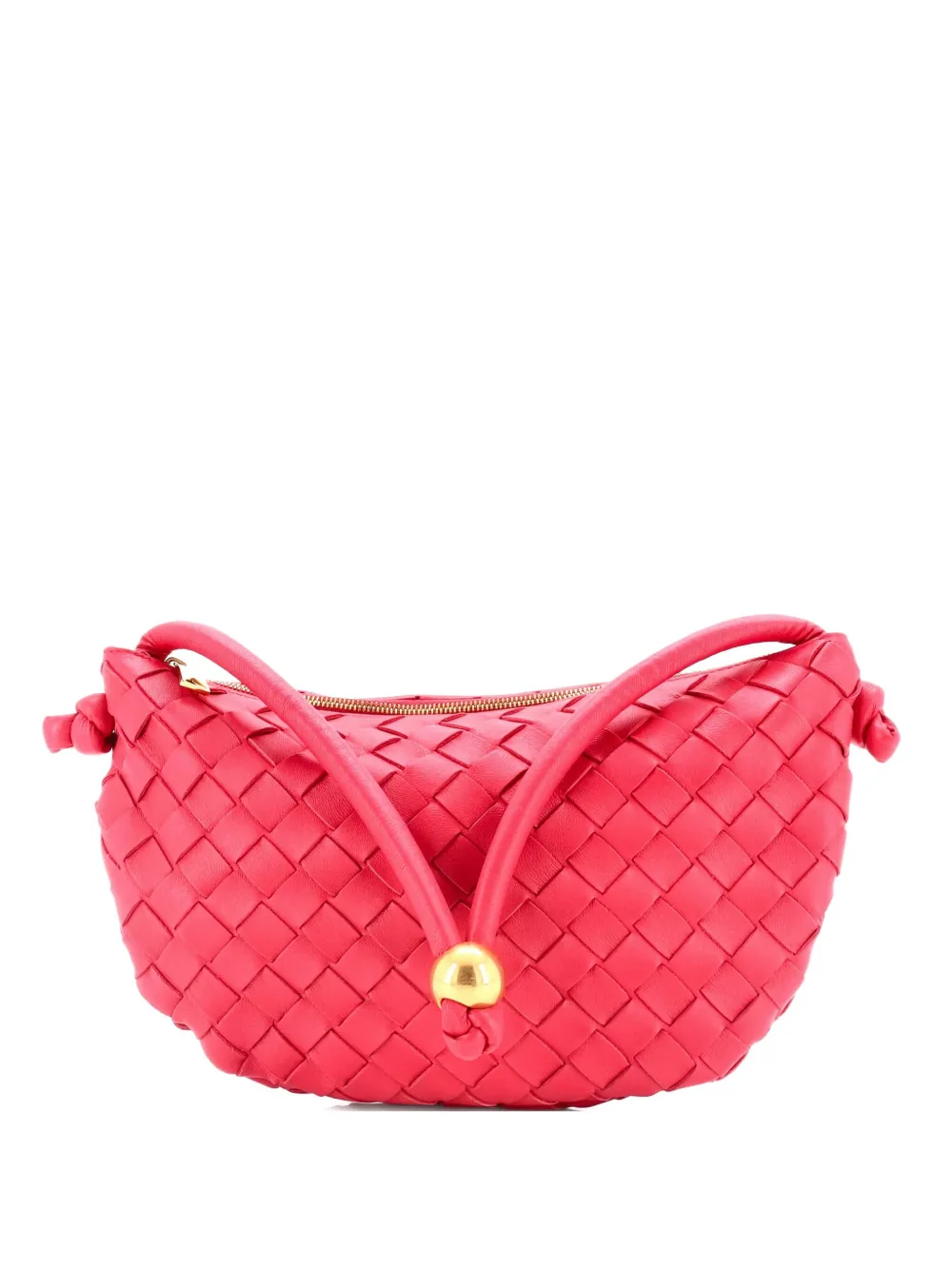 Bottega Veneta Pre-Owned intrecciato nappa turn small clutch bag - ピンク Bottega Veneta Pre-Owned intrecciato nappa turn small clutch bag - ピンク