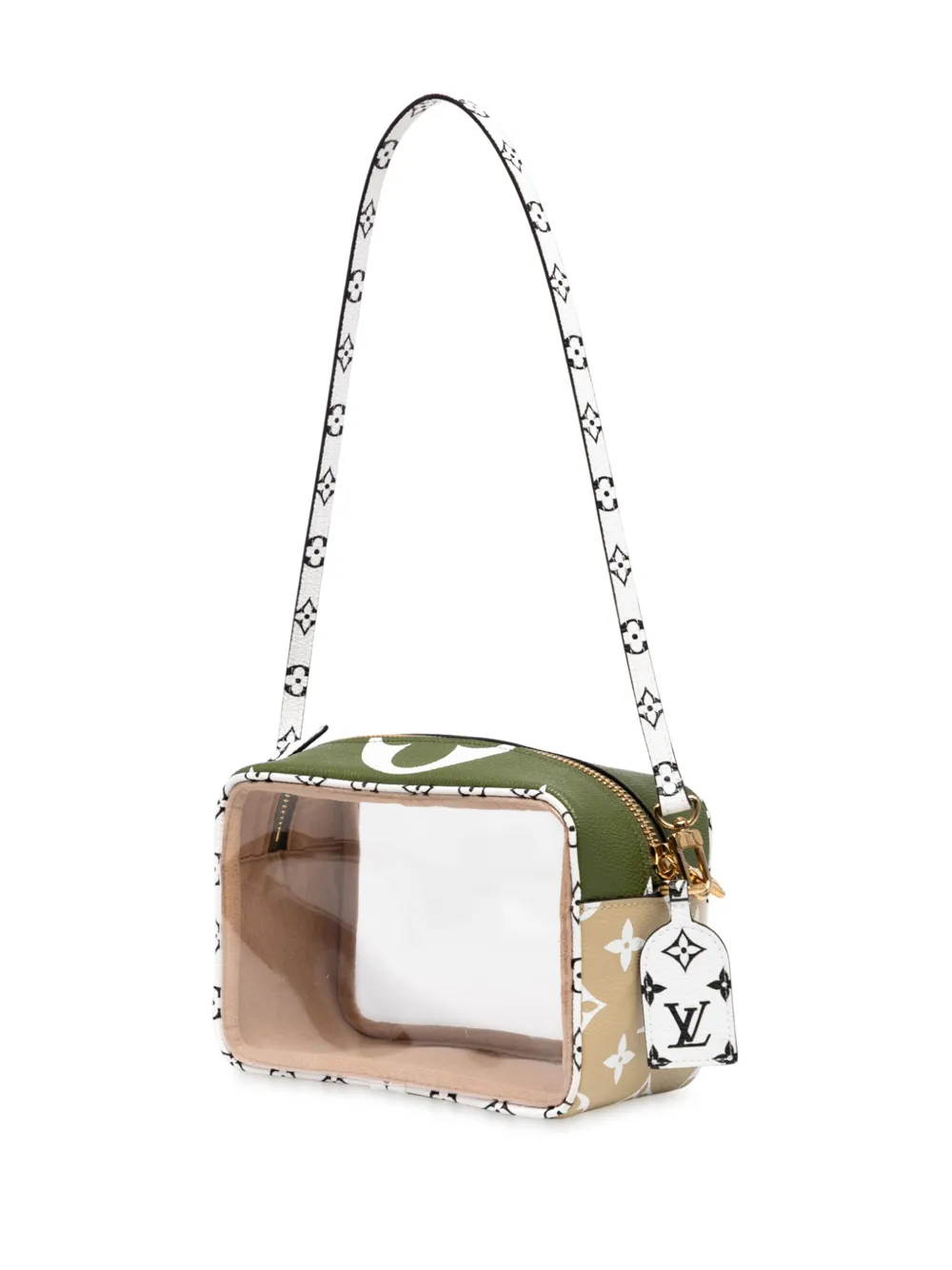 Pre-owned Louis Vuitton 2019 Monogram Giant Jungle Beach Pouch Shoulder Bag In Green
