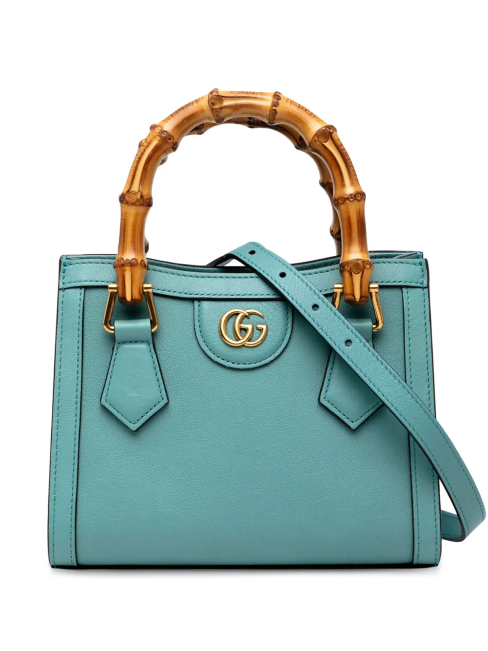 Gucci Pre-Owned 2016-2025 Mini Calfskin Bamboo Diana satchel - Blu