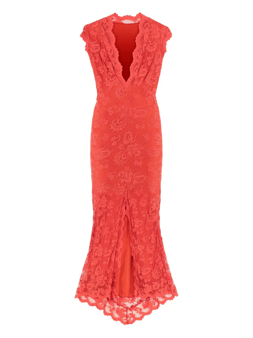 Balensi Mora Lace Maxi Dress In Red