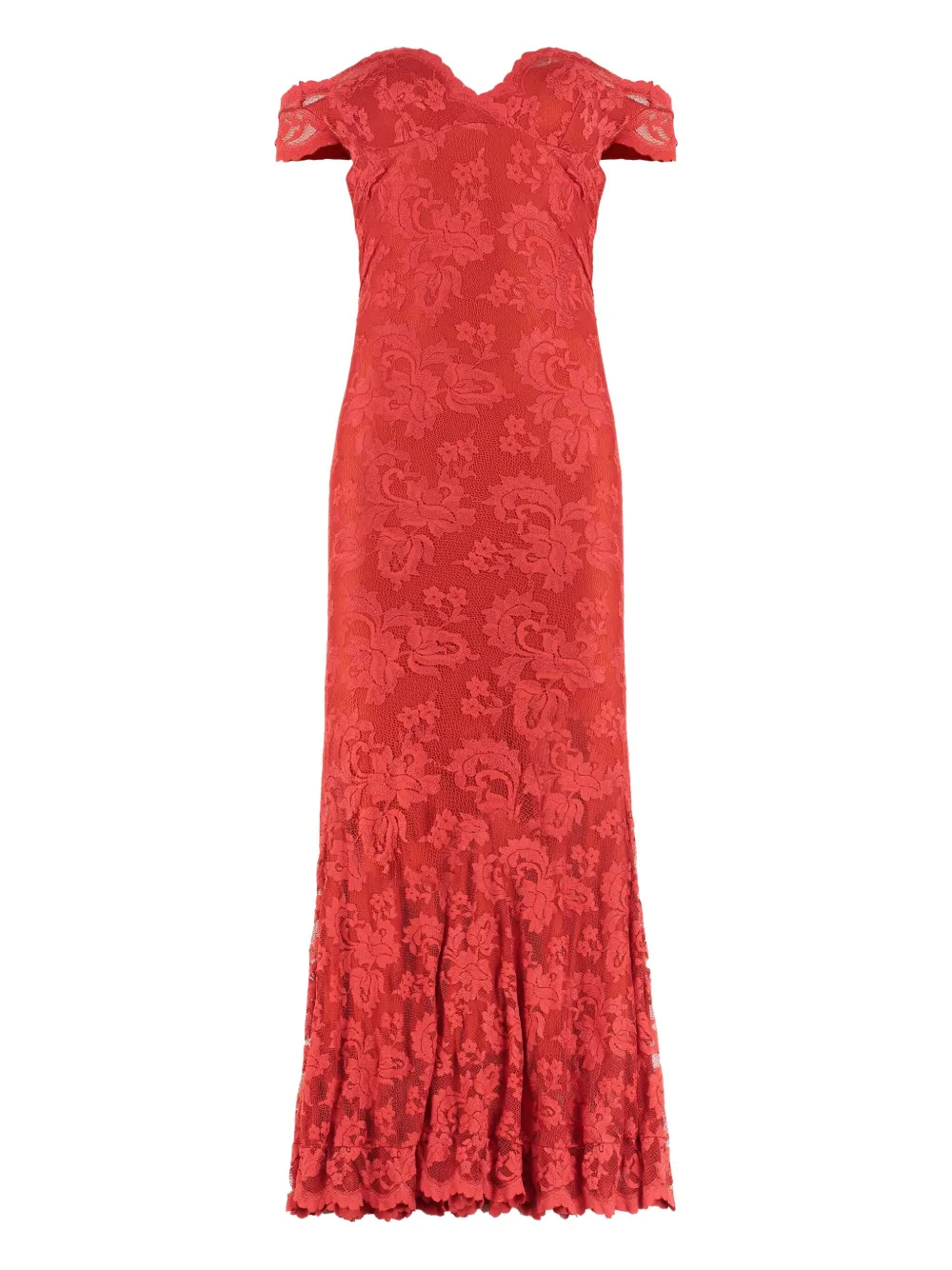 Balensi Sandra Off-shoulder Maxi Dress In Red
