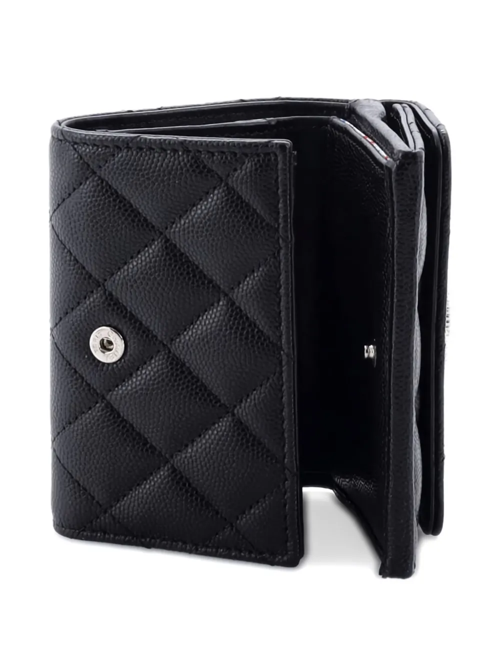 Pre-owned Chanel Quilted Cc Flap Wallet In Black