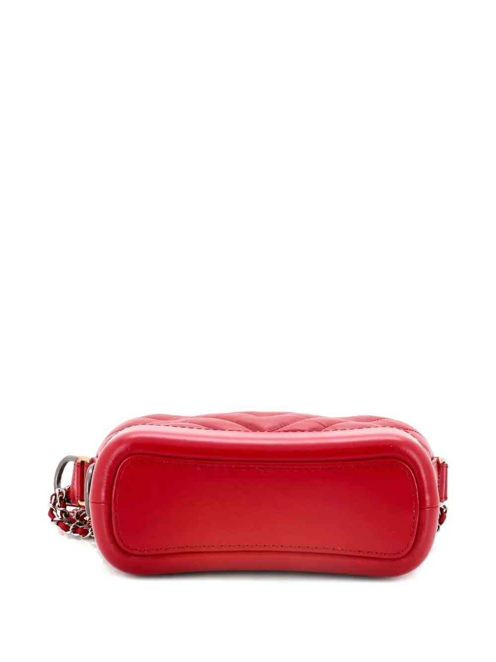Pre-owned Chanel Chevron Chain Gabrielle Small Crossbody Bag In Red