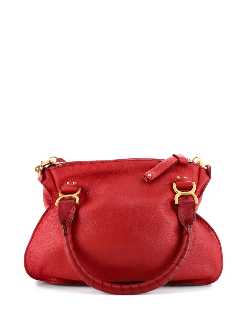 Pre-owned Chloé Leather Marcie Medium Satchel In Red