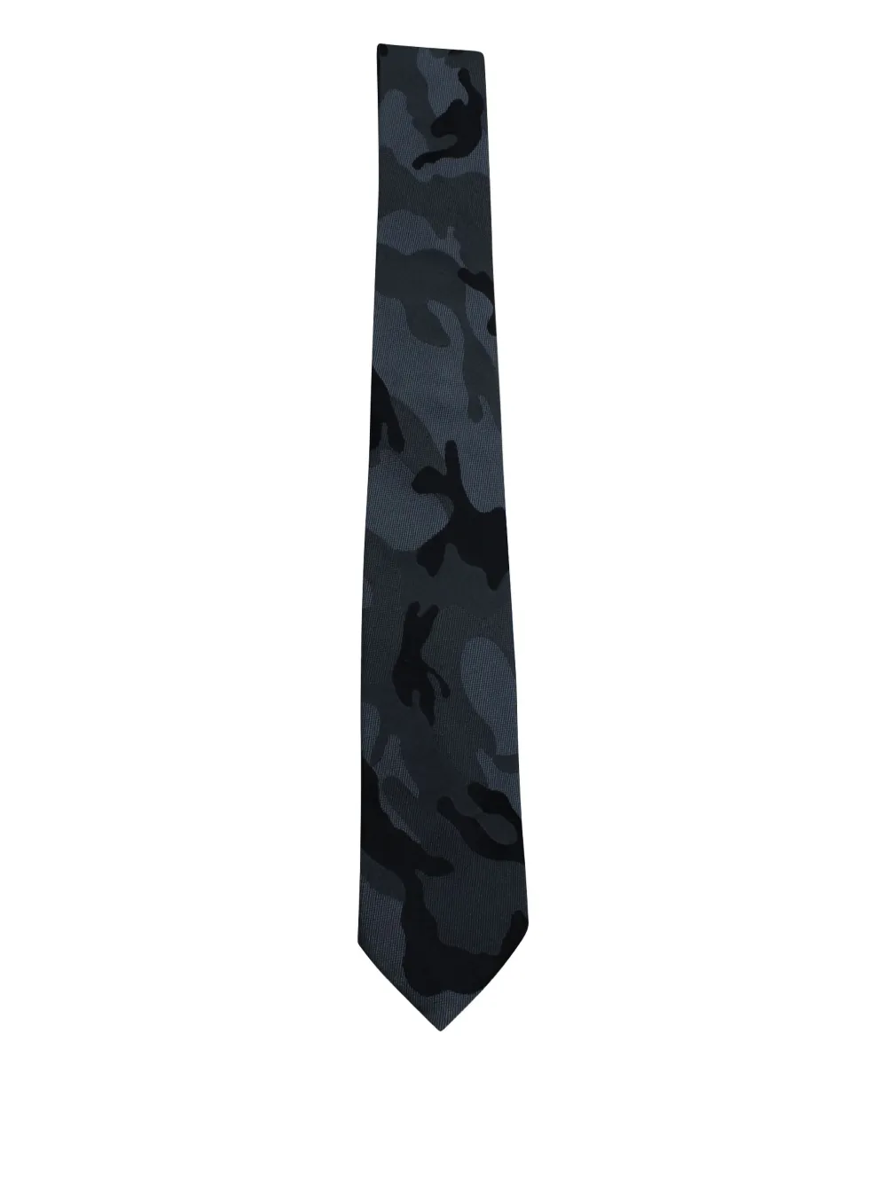 Pre-owned Mario Valentino Vintage Camouflage Tie In Gray