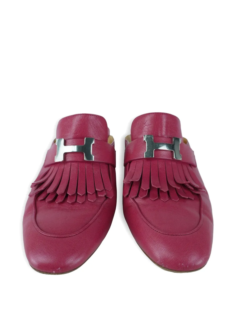  Hermès Pre-owned 55mm Rivoli Fringe Mules - Pink 