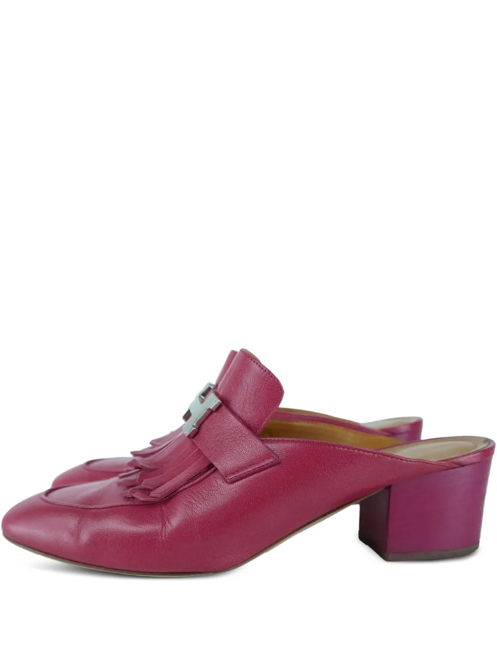 Hermès Pre-Owned Rivoli Mules mit Fransen 55mm - Rosa