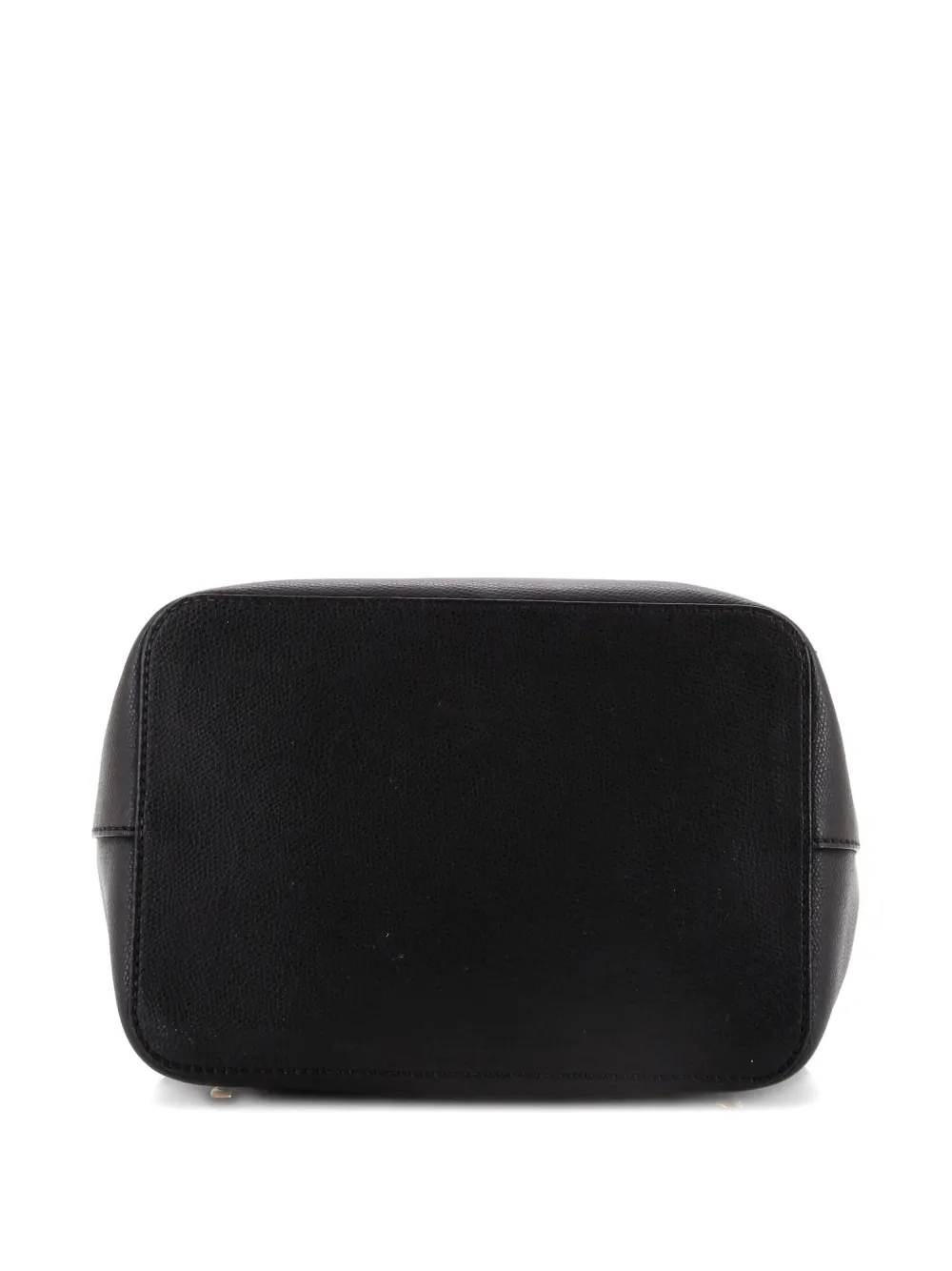 Pre-owned Fendi Embossed Detail Drawstring Flap Backpack In Black