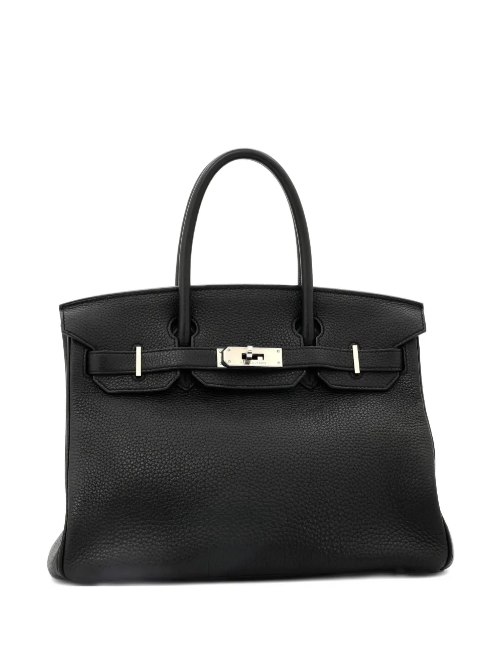 Pre-owned Hermes Palladium Hardware Birkin Handbag In Black