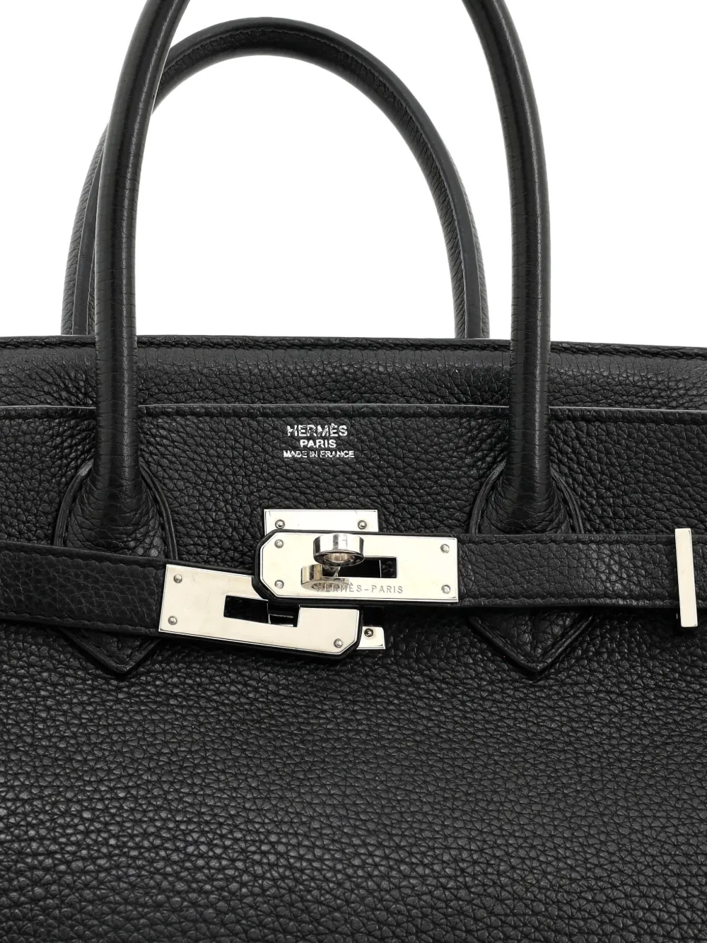 Pre-owned Hermes Palladium Hardware Birkin Handbag In Black