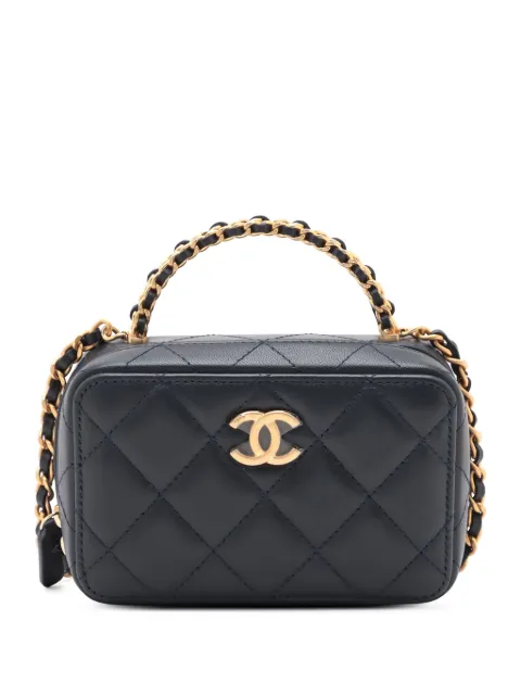 CHANEL Pre-Owned 2021-2025 Mini CC Quilted Lambskin Chain Top Handle Vanity Case satchel