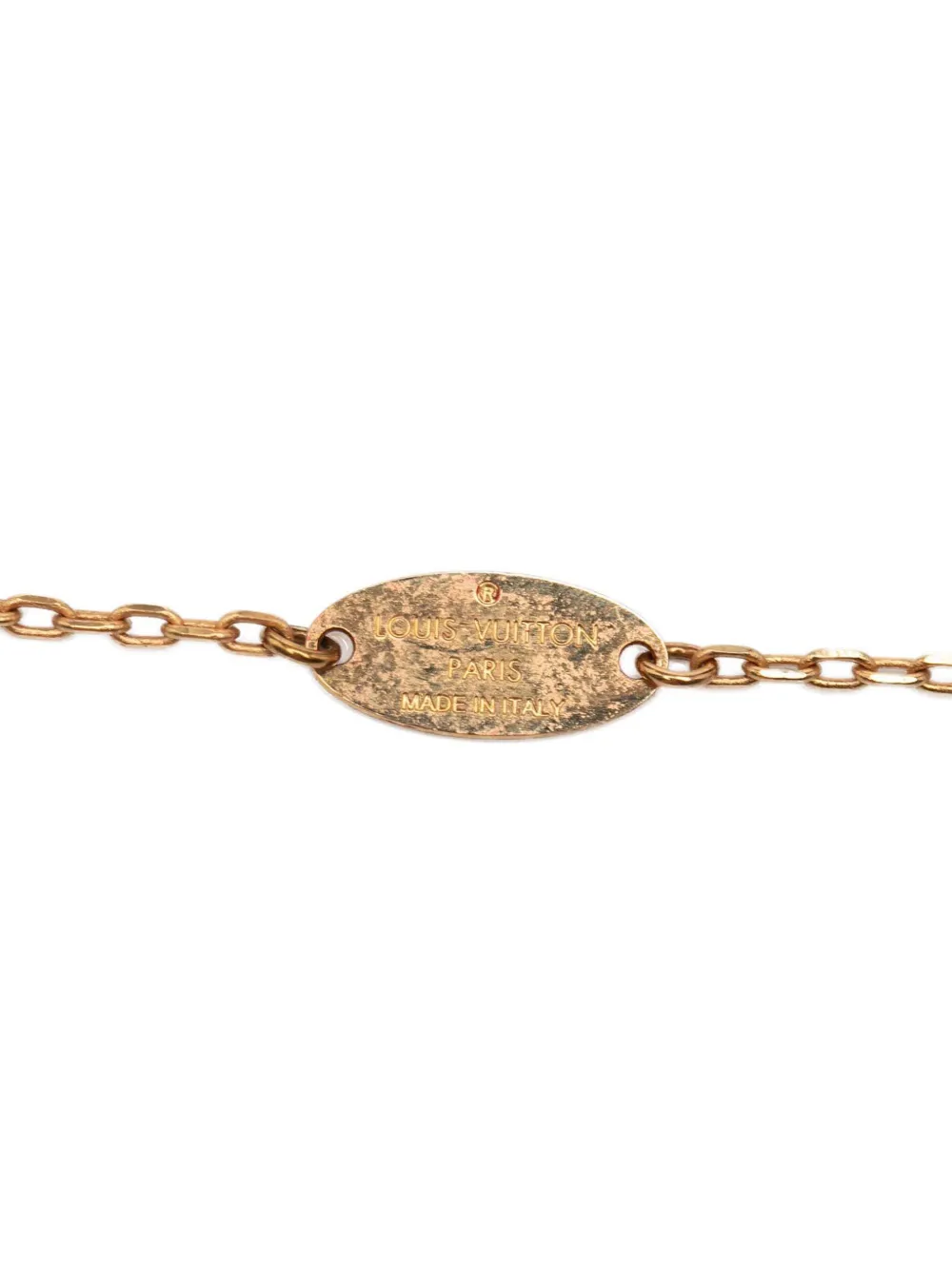 Pre-owned Louis Vuitton 2014 Gold Plated Rubber Heart Pendant Necklace Costume Necklace