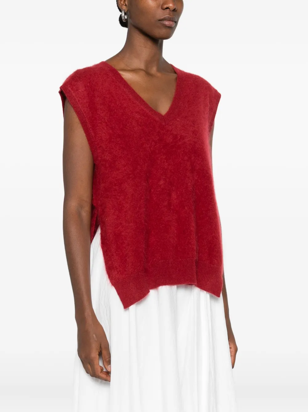 Absolut Cashmere Miriam V-neck Vest In Red