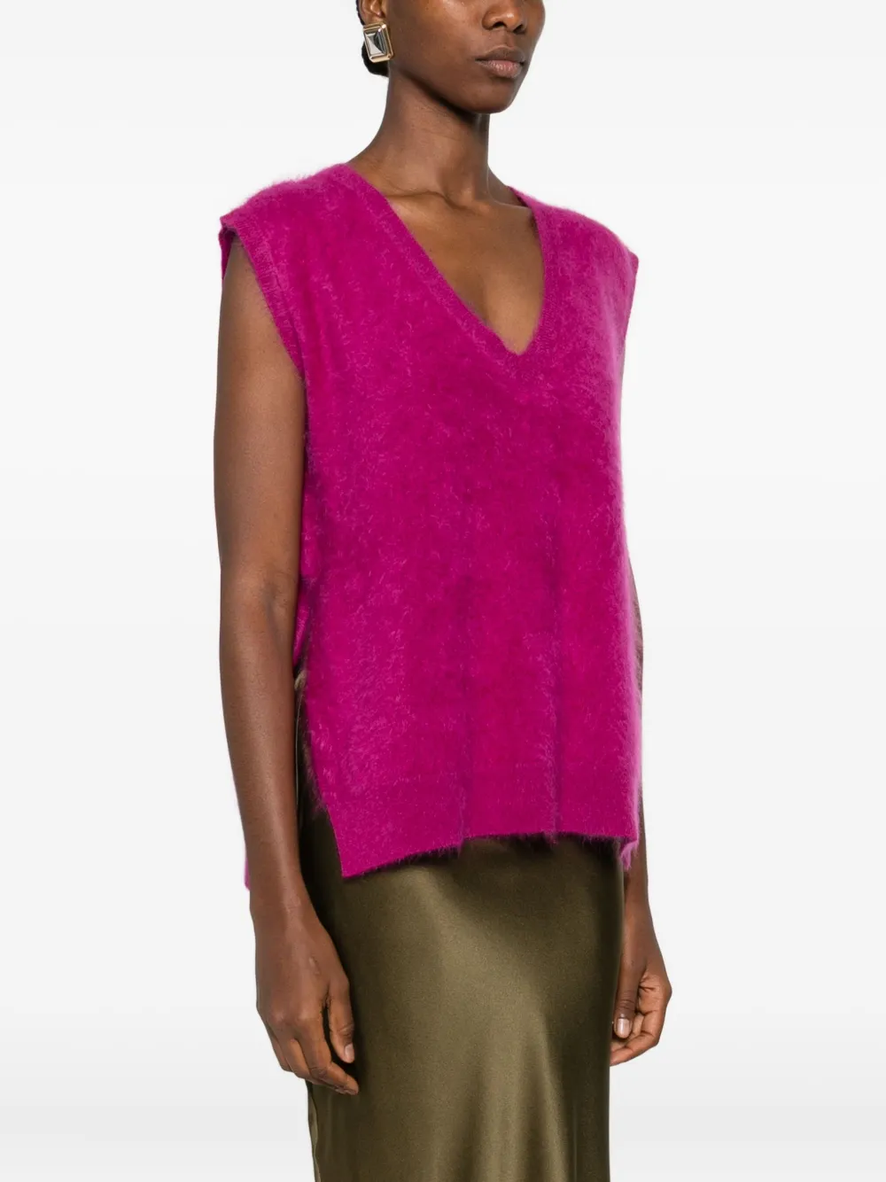 Absolut Cashmere Miriam V-neck Vest In Pink