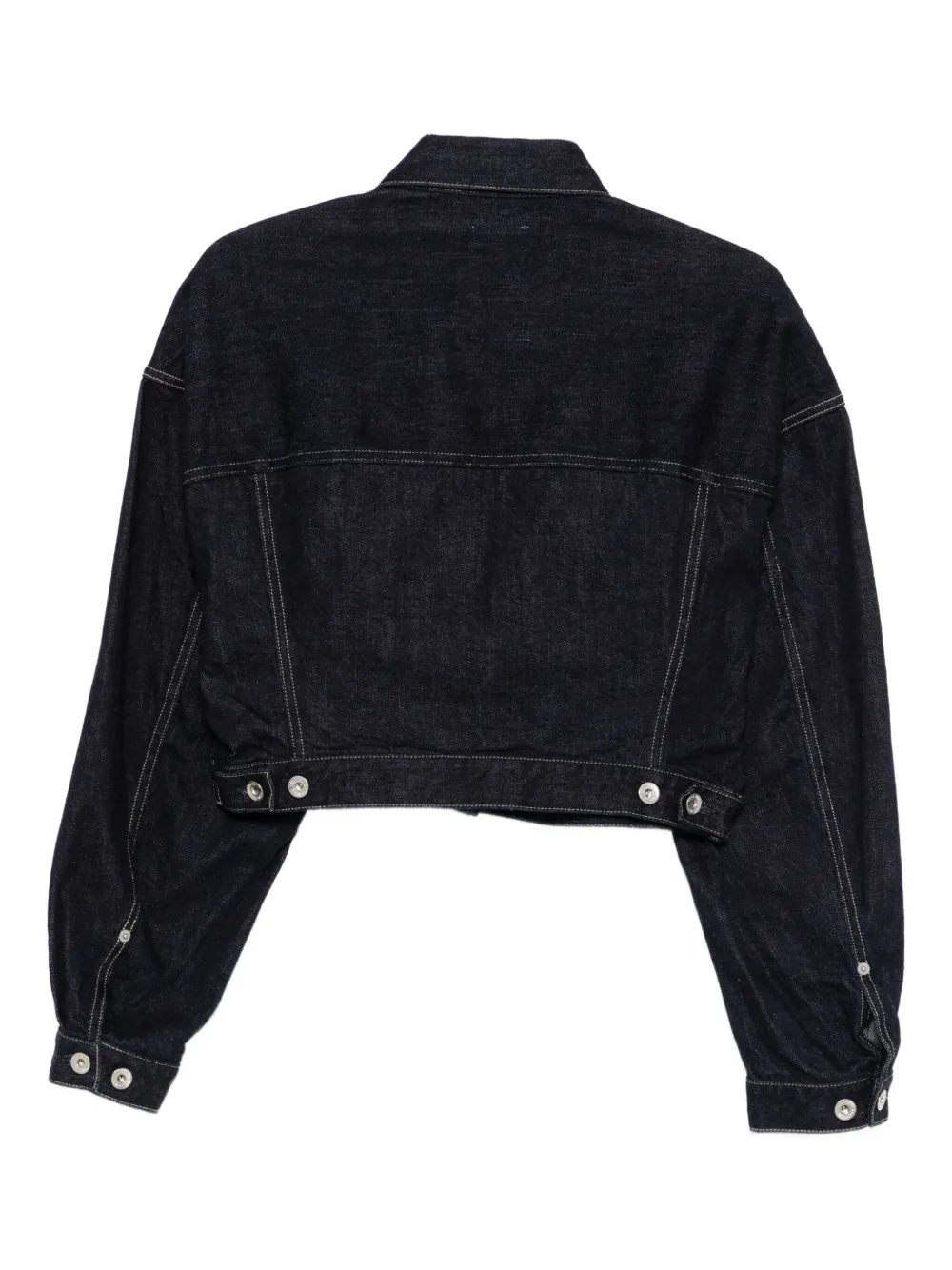 Kuro Selvedge cropped buttoned trucker jacket | Denim Jackets | Image 2