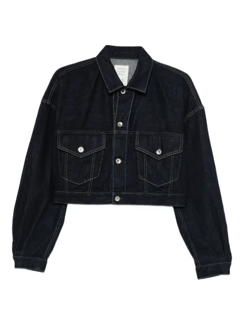 Kuro Selvedge cropped buttoned trucker jacket